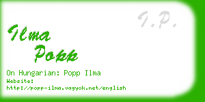 ilma popp business card